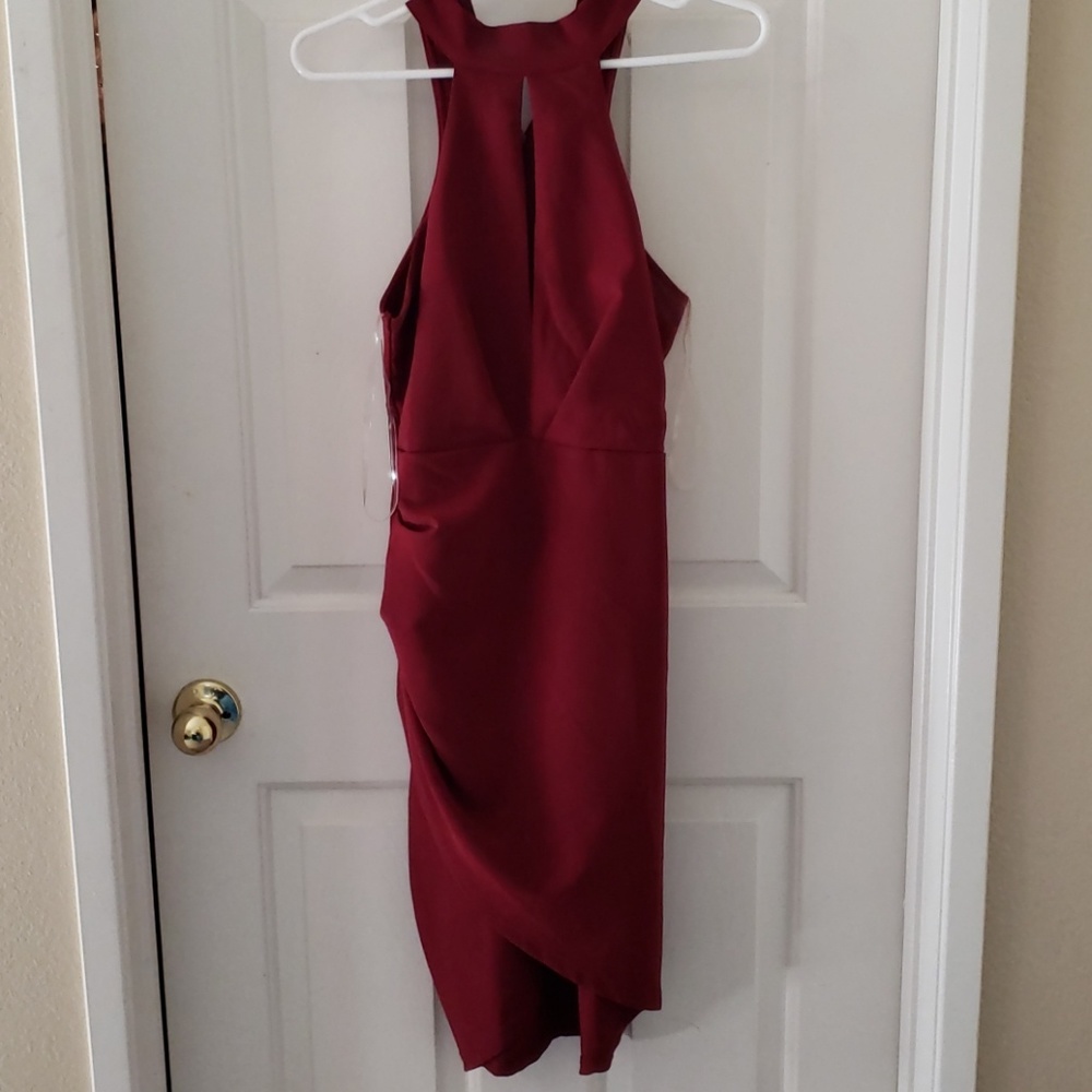 Red midi dress